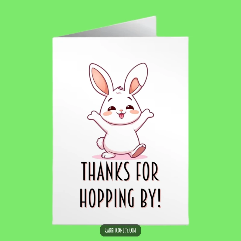 Free Printable Thank You Card: Funny Rabbit Dance Downloadable Gift
