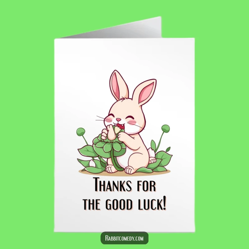 Free Printable Thank You Card: Grateful Rabbit & Clover! Heartfelt Downloadable Gratitude Gift