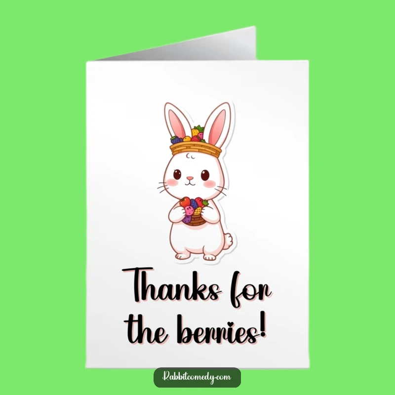 Free Printable Thank You Card: Rabbit Berry Balance - Gratitude Downloadable!