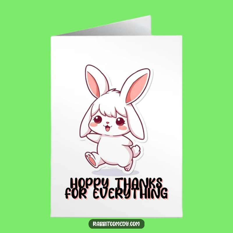 Sweet Free Printable Rabbit Thank You Card - Happy Hop Downloadable Gratitude