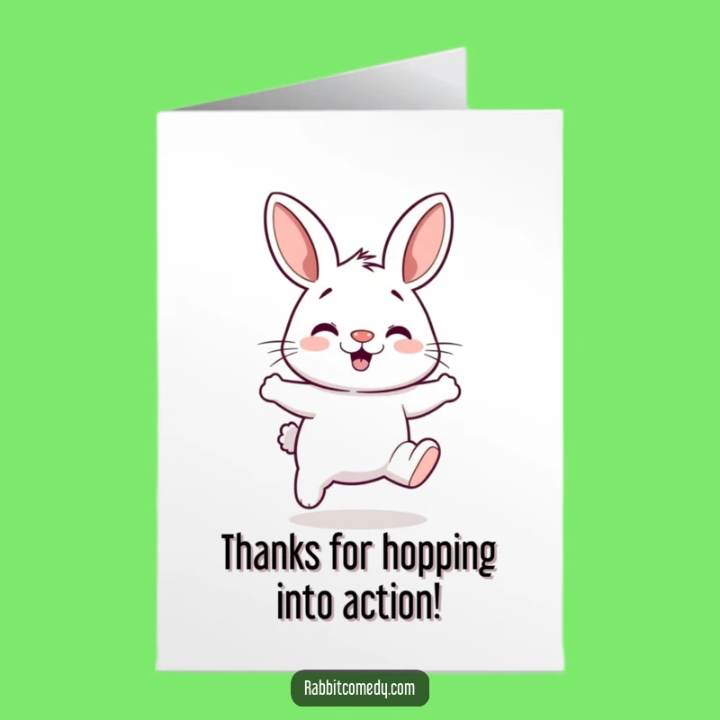 Free Printable Thank You Card: Silly Rabbit Hop Greeting Funny Downloadable Gift