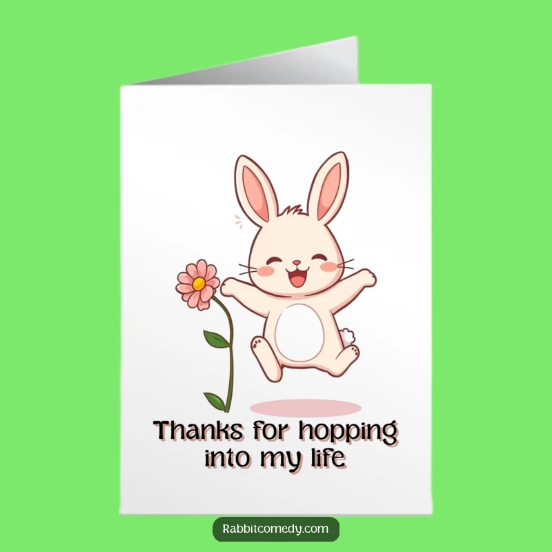 Free Printable Thank You Card: Sweet Rabbit Leap - Gratitude Blooms!