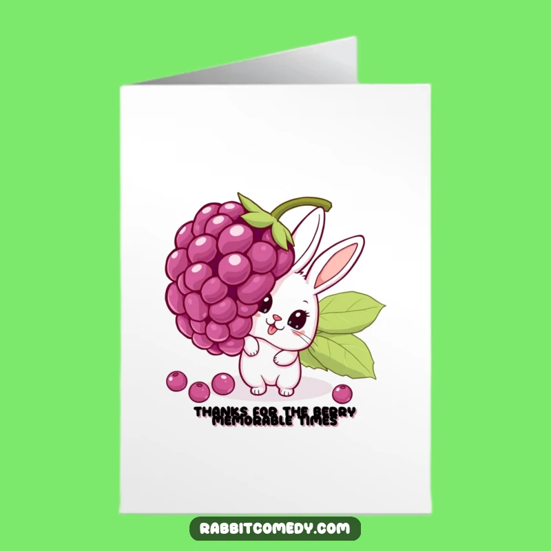 Wobbly Berry Rabbit Free Printable Thank You Card - Funny Downloadable