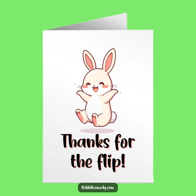 Free Printable Thank You Card: Bouncing Rabbit Gratitude! Fun Downloadable Gift for Thanks