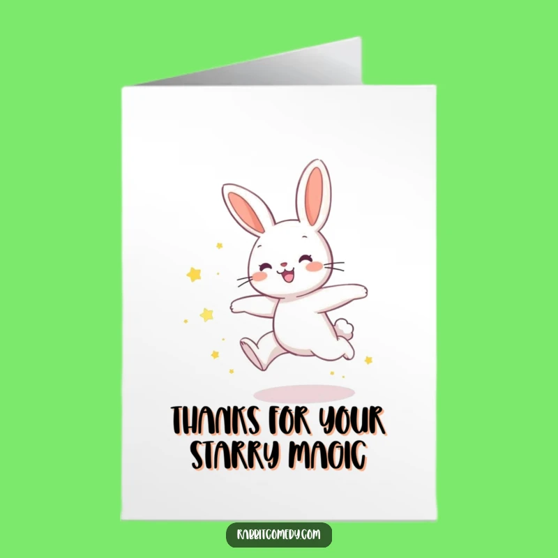Free Printable Thank You Card: Sparkling Rabbit Gratitude, Magical Downloadable Greeting