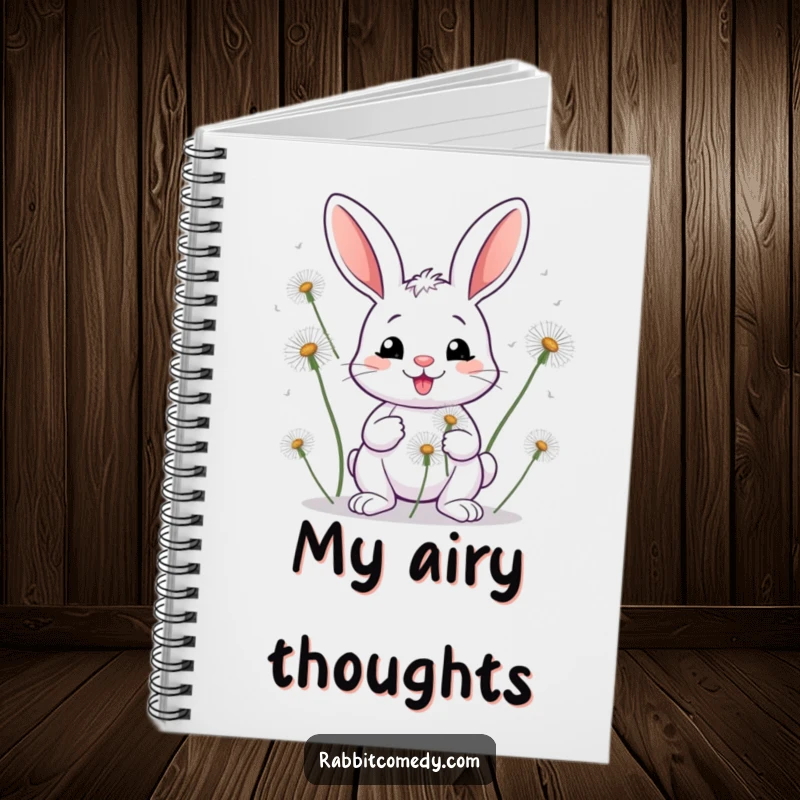 Funny Rabbit Dandelion Notebook: A spiral notebook with a cover illustration of a rabbit juggling dandelions.