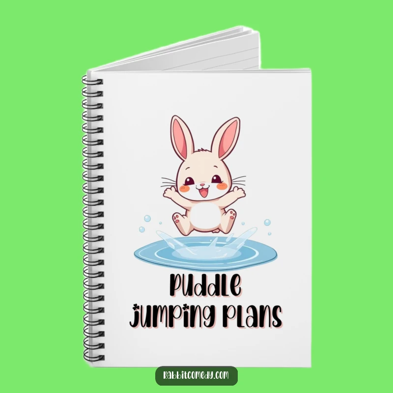Funny Rabbit Puddle Splash Notebook: Jot Down Notes with Hilarious Art