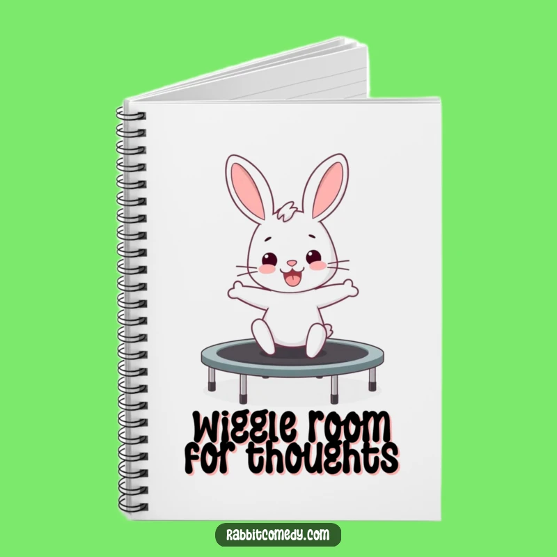Funny Rabbit Trampoline Notebook - Bouncing Notes, Energetic Bunny Gift