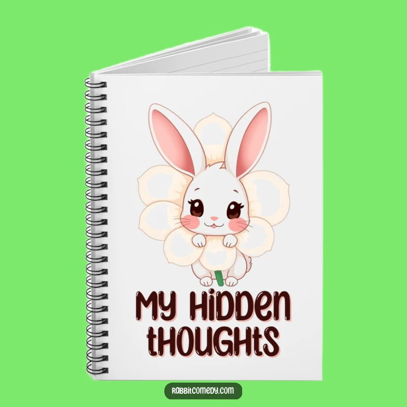 Funny Shy Rabbit Notebook - Jot Down Thoughts with This Hidden Friend!