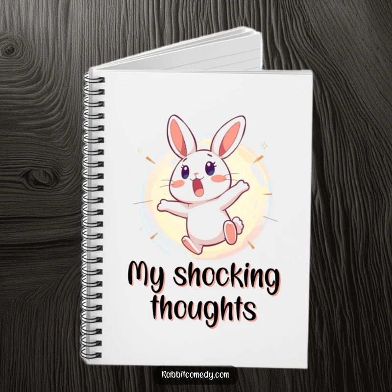 Funny Rabbit Notebook: A surprised rabbit leaps backward from a bursting, shimmering bubble, perfect for jotting down sudden thoughts and funny reactions.