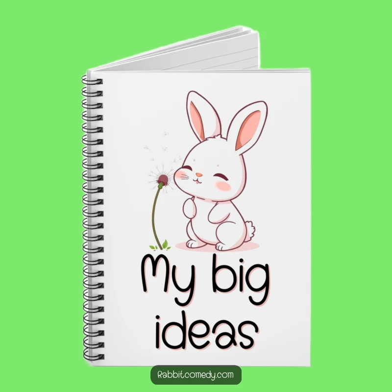 Funny Rabbit Dandelion Notebook - Whimsical Bunny Journal, Perfect Humorous Gift!