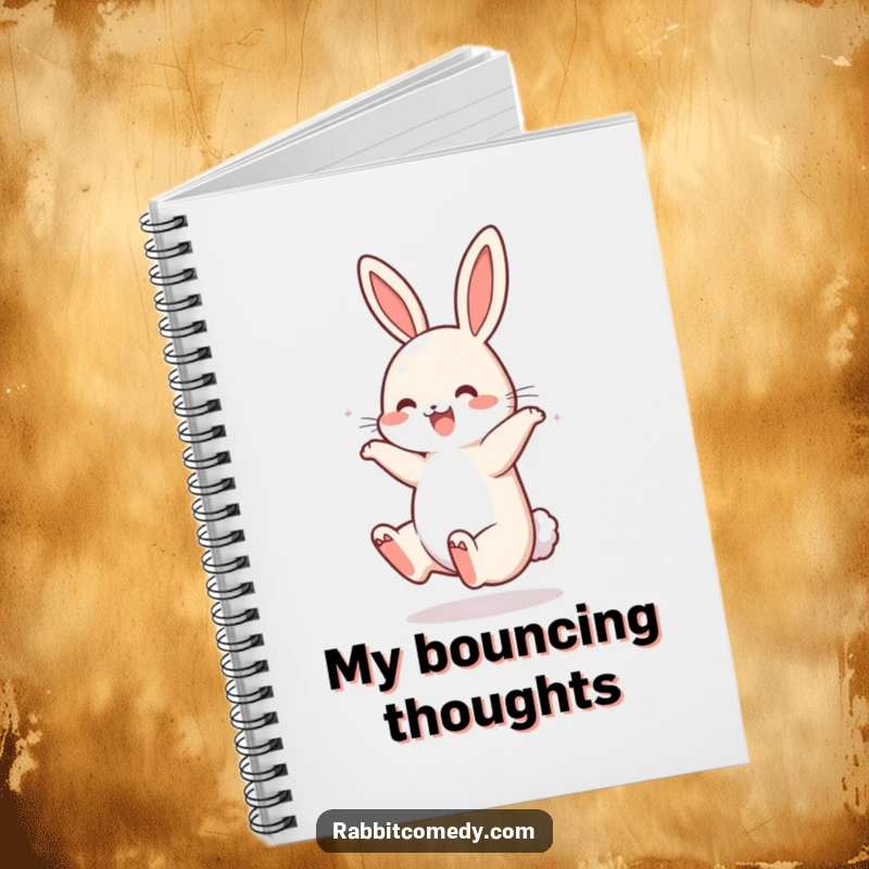 Funny Rabbit Somersault Notebook: Cover art features a rabbit performing a joyful somersault, tail bouncing, inspiring fun and creative thoughts.