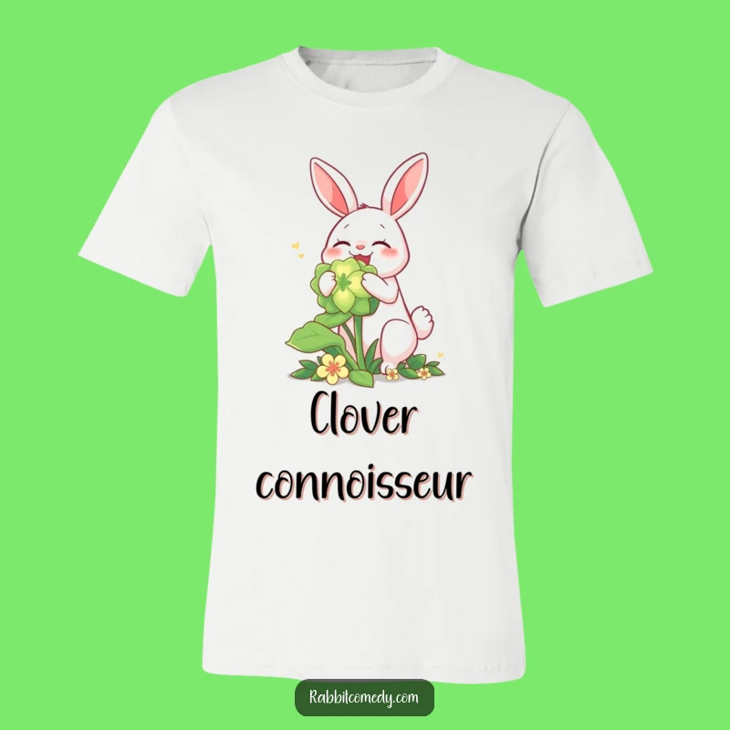 Funny Rabbit Glowing Clover T-Shirt - Whimsical Hare Apparel and Unique Gift