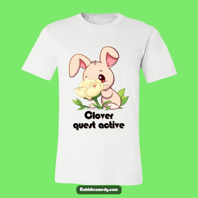 Funny Rabbit Clover T-Shirt: Express Your Curiosity with this Whimsical Design