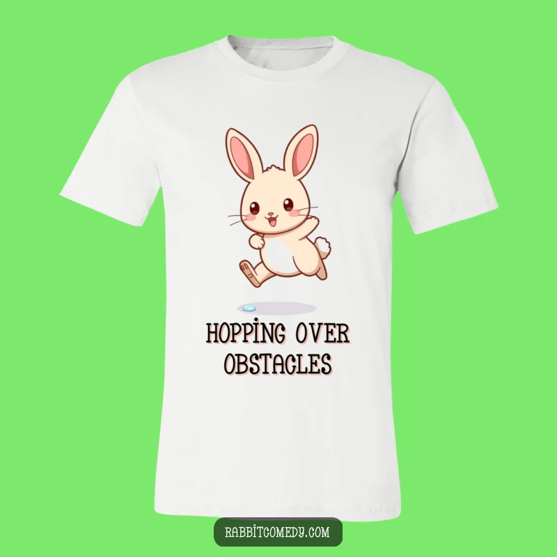 Funny Determined Rabbit Dewdrop Hop T-Shirt - Hilarious & Comfy Tee!
