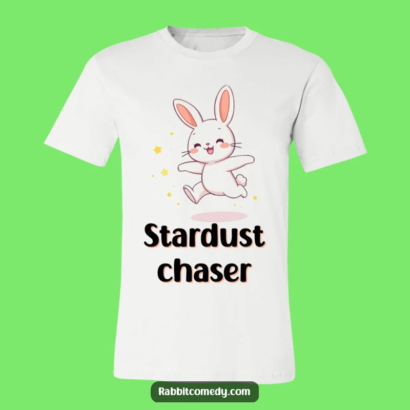 Funny Joyful Rabbit Star Dust Leap T-Shirt - Enchanting & Hilarious Tee!