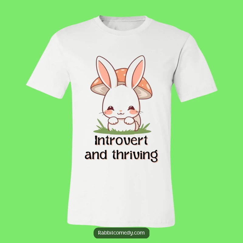 Funny Shy Rabbit T-Shirt - Woodland Whimsy, Adorable Introvert Gift