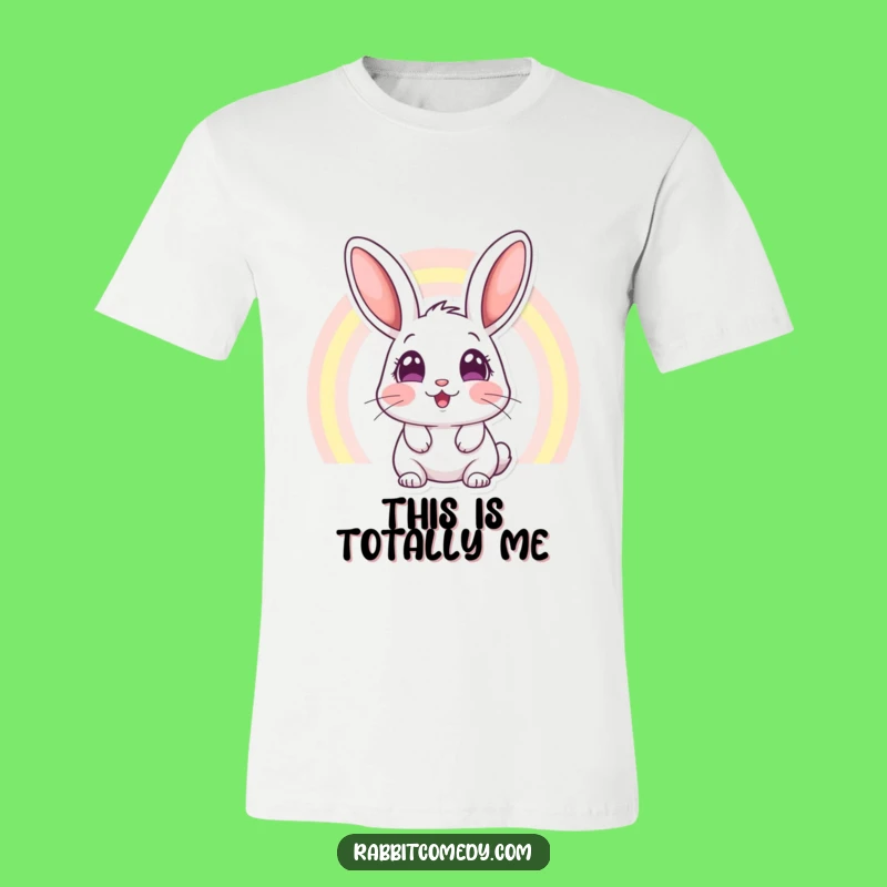 Funny Rabbit Rainbow T-Shirt: Amazed Eyes Witness Magic, Cool Funny Gift