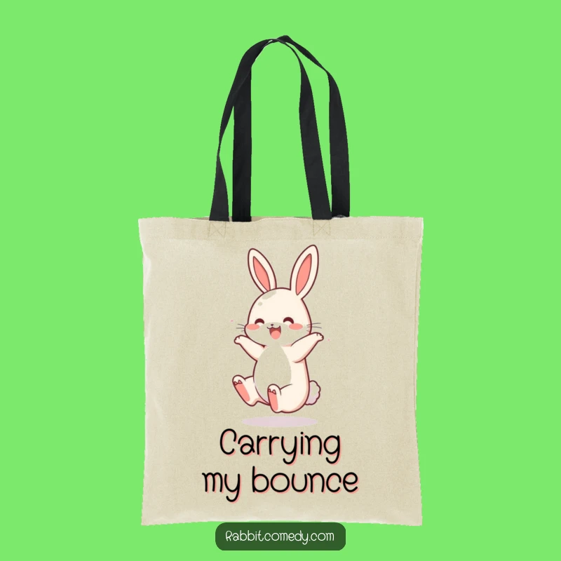 Funny Rabbit Somersault Tote Bag - Carry Your Bounce with This Hare!