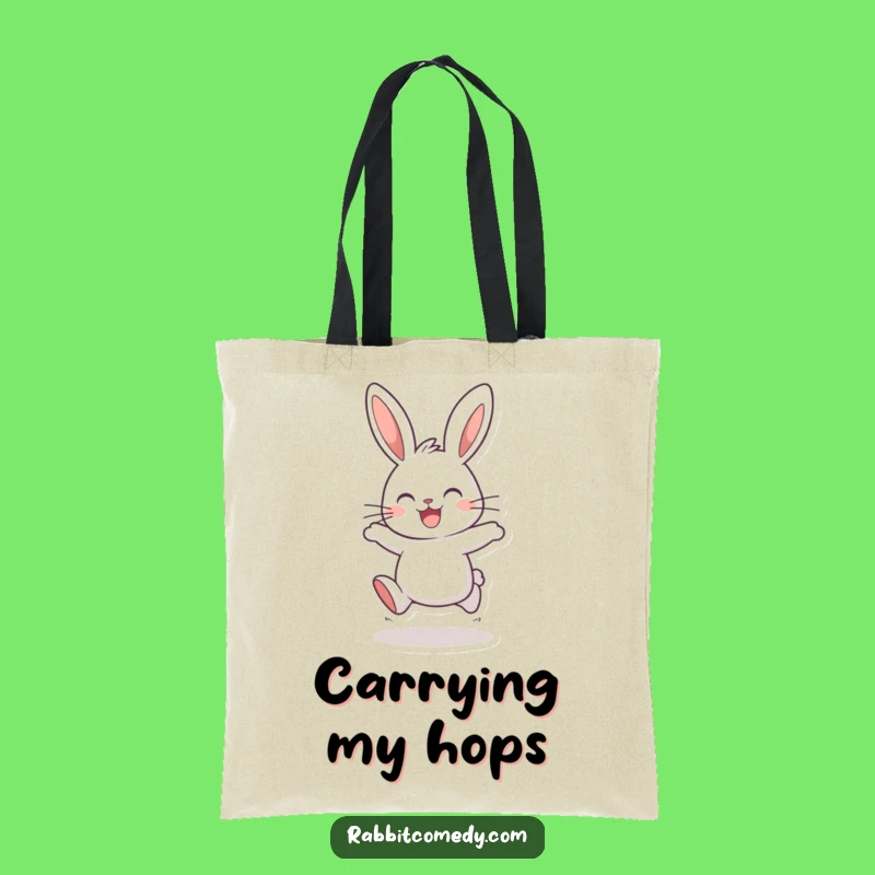 Funny Hopping Rabbit Tote Bag: Carry Your Joy with This Hare's Chic Gift