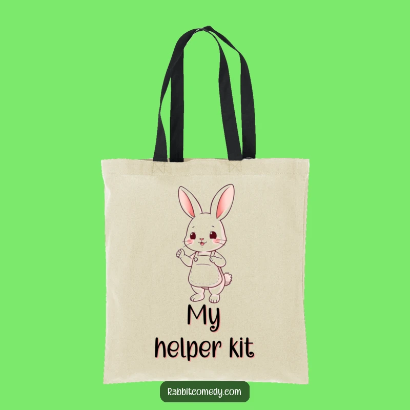 Funny Apron Rabbit Tote Bag - Cute Helper Design, Practical Gift