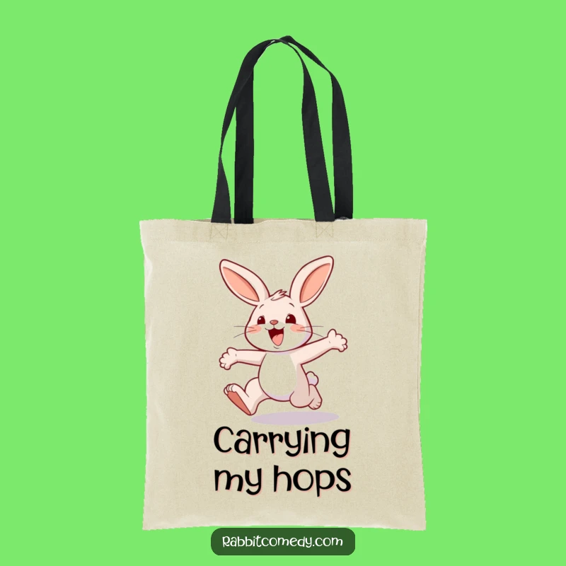 Funny Joyful Rabbit Hopping Tote: Hilarious Bag for Energetic Hauls