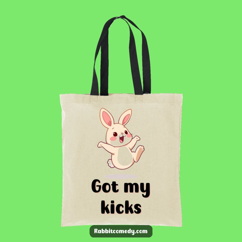 Funny Kicking Rabbit Tote Bag: Carry Your Fun with This Hare's Chic Style