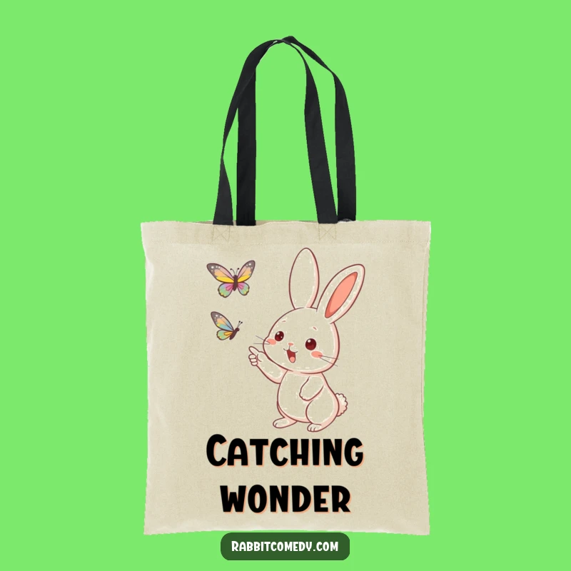 Funny Rabbit Butterfly Tote Bag - Stylish Nature Accessory Gift