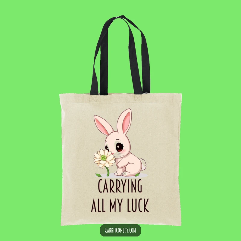 Funny Rabbit Clover Tote Bag: Chic & Hilarious Cute Rabbit Carry-all Gift