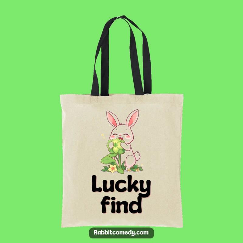 Funny Rabbit Glowing Clover Tote Bag - Stylish Whimsical Carry-all Gift