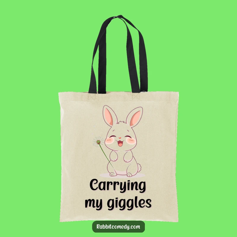 Funny Rabbit Tote Bag: Carry Your Laughs with This Dandelion Tickle Tote