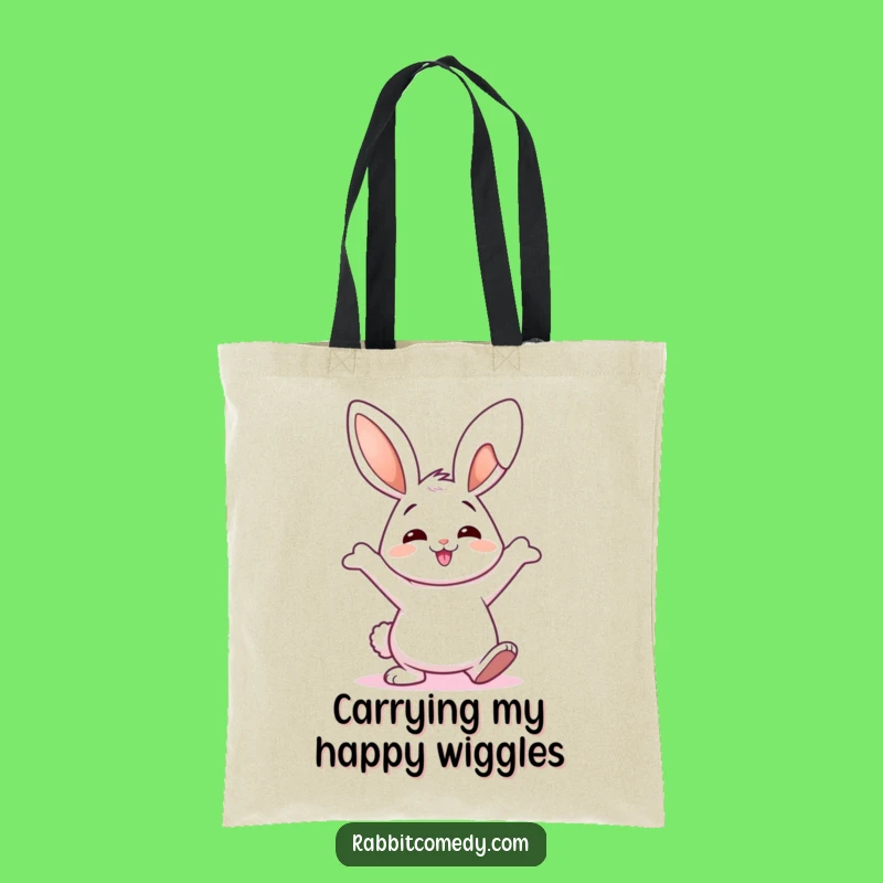 Funny Rabbit Tote Bag, Chic Wiggly Ear Carryall for Comical Gift