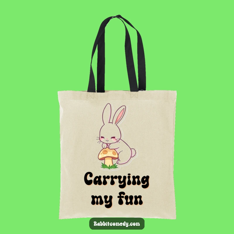 Funny Rabbit Tote Bag - Whimsical Long-Eared Bunny Boinging Design, Gift Idea