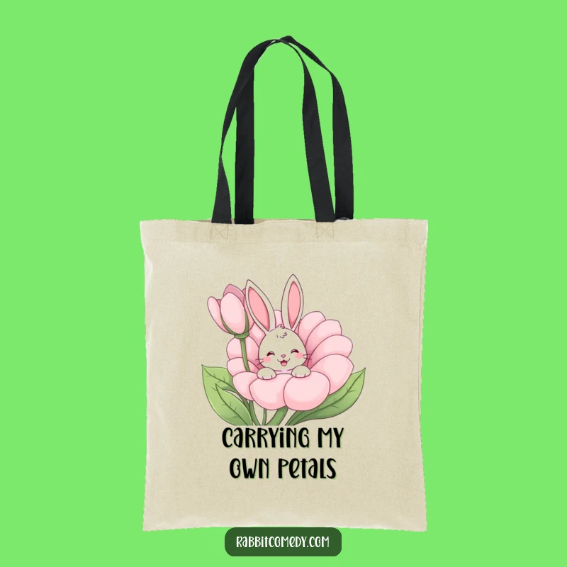 Funny Rabbit Wiggle Flower Tote Bag - Durable Cartoon Pet Carrier Gift
