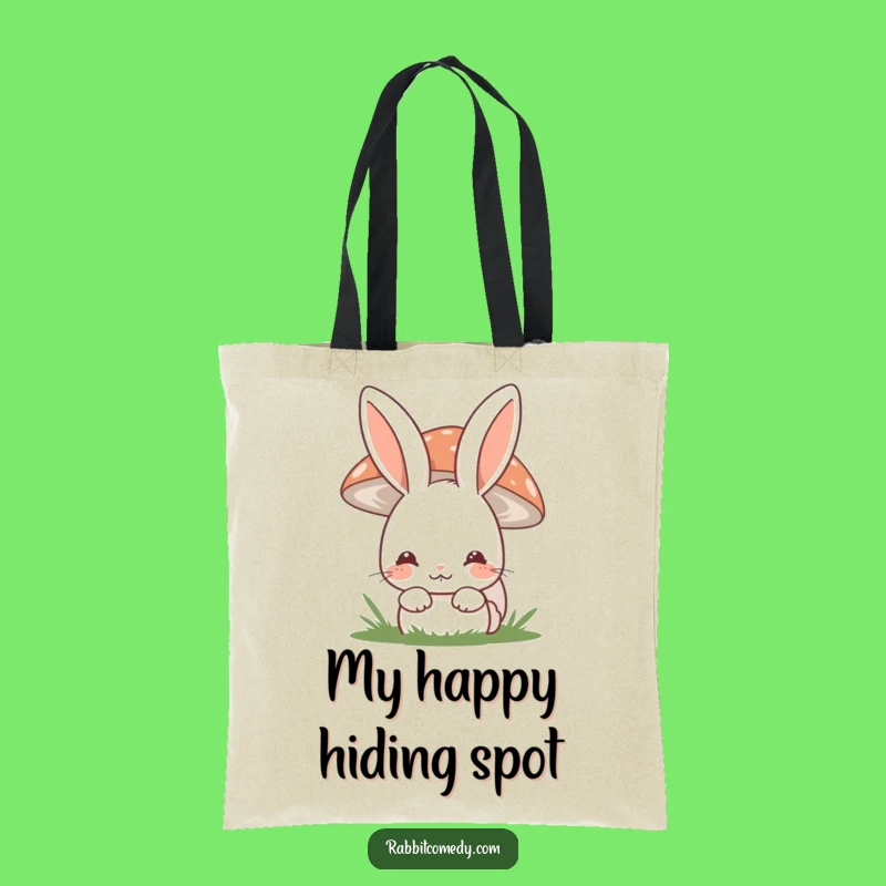 Funny Shy Rabbit Tote Bag - Woodland Wanderer Accessory, Cute Introvert Gift