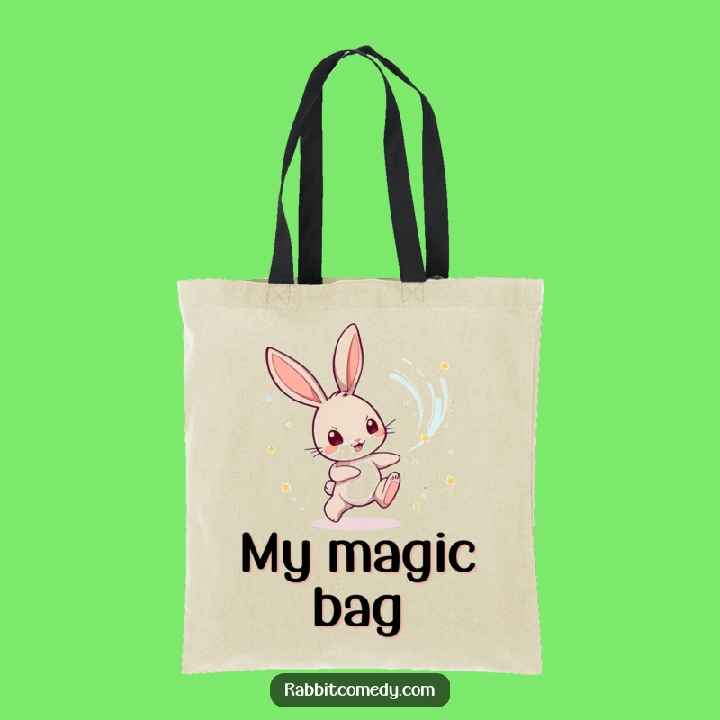 Funny Rabbit Dust Tote Bag: Whimsical Fantasy Accessory