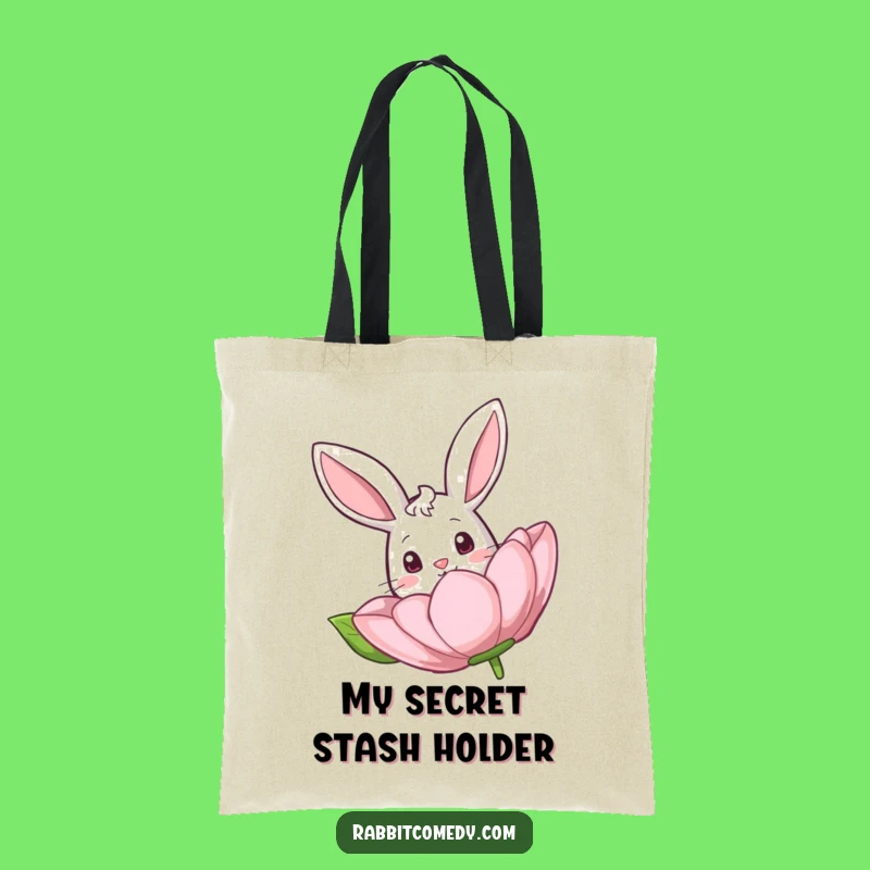 Funny Rabbit Flower Tote Bag - Stylish & Practical Humorous Gift